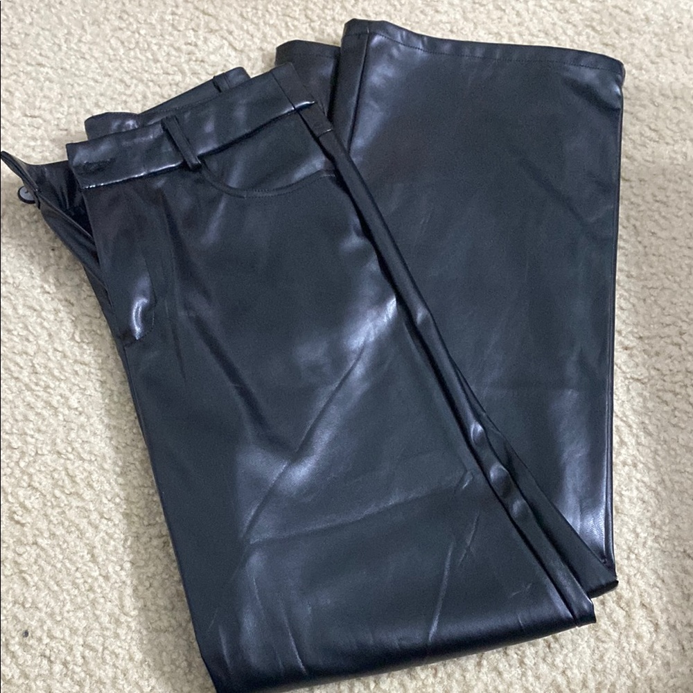 Black Faux Leather Pants